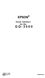 Epson GQ-3500 User Manual - Serial I/F