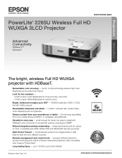 Epson PowerLite 2265U Product Specifications