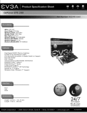 EVGA GeForce GTS 250 HDMI PDF Spec Sheet