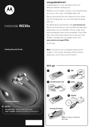 Motorola W230 Quick Start Guide