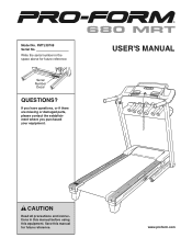 ProForm 680 Mrt Treadmill Men Manual