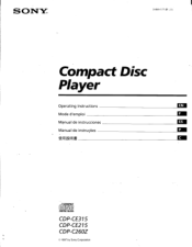 Sony CDP-CE315 Operating Instructions