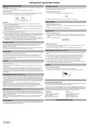 Whirlpool WSR57R18D Quick Reference Sheet