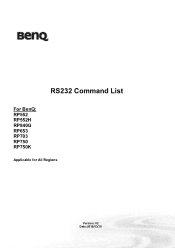 BenQ RP552H RS232 command