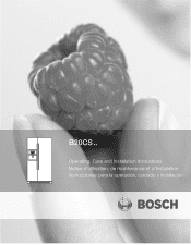 Bosch B20CS80SNB Operating Instructions