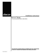 Dacor ER48D Installation Instructions