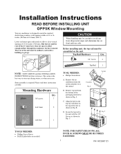 Frigidaire FAX052P7A Installation Instructions