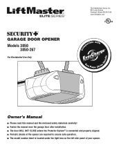 LiftMaster 3850 3850 Elite Series Manual