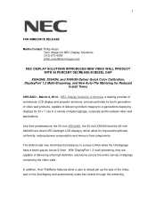 NEC X554UNS Launch Press Release