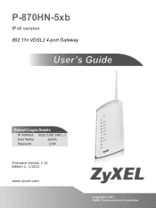 ZyXEL P-870HW-I1 User Guide