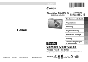 Canon 2047B001 PowerShot SD800 IS / DIGITAL IXUS 850 IS Camera User Guide Basic