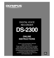 Olympus DS 2300 DS-2300 Online Instructions (English)
