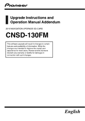 Pioneer CNSD-130FM Upgrade Guide