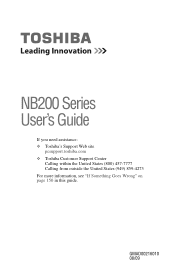 Toshiba NB205-SP2924A mini notebook NB200 (pll23u, pll28u, pll38u) Series User's Guide