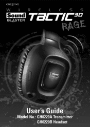 Creative Sound Blaster Tactic3D Rage Wireless V2.0 User Guide