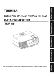 Toshiba TDP-S8U Owners Manual