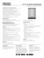 Viking VDWU724 Two-Page Specifications Sheet