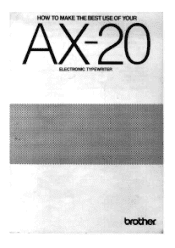 Brother International AX20 Users Manual - English