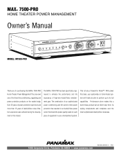 Panamax M7500-PRO Manual