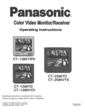 Panasonic CT2086VYD CT1386VYD User Guide