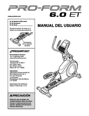 ProForm 6.0 Et Elliptical Spanish Manual