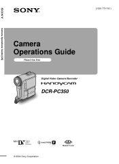 Sony DCR-PC350 Camera Operations Guide