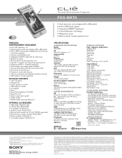 Sony PEG-NR70 Marketing Specifications