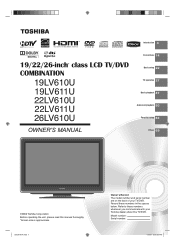 Toshiba 26LV610U Owner's Manual - English