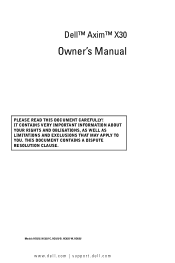 Dell Axim X30 Owner's Manual