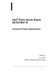 Intel SE7221BA1 Product Specification