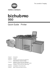 Konica Minolta bizhub PRO 950 bizhub PRO 950 Printer Quick Guide