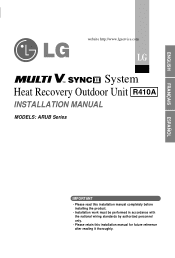 LG ARUN038GS2 Installation Manual