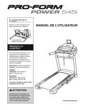 ProForm Power 545i Treadmill French Manual