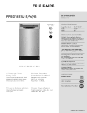 Frigidaire FFBD1831US Product Specifications Sheet