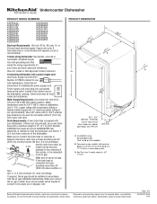KitchenAid KUDE48FXPA Dimension Guide