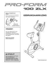 ProForm 100 Zlx Bike Dutch Manual
