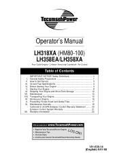 Tecumseh Products LH358 Operator Manual