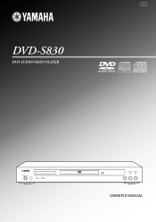 Yamaha DVD-S830 Owner's Manual
