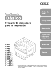 Oki C942 C911dn/C931dn/C941dn/C942 Basic Users Manual - Spanish