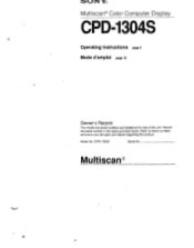 Sony CPD-1304S Operating Instructions  (primary manual)