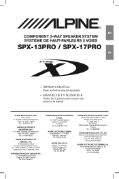 Alpine SPX-13PRO Owner's Manual