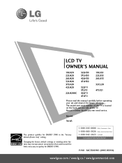 LG 32LH20 Owner's Manual (English)