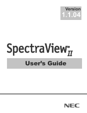 NEC LCD2490W2-BK-SV MultiSync LCD2090UXi-BK-SV : spectraview II user's guide