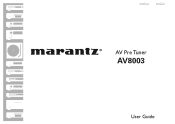 Marantz AV8003 AV8003 User Manua