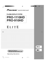 Pioneer PRO-910HD Owner's Manual