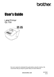 Brother International &trade; QL-700 Users Manual - English