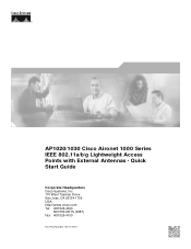 Cisco AIR-AP1020 Quick Start Guide