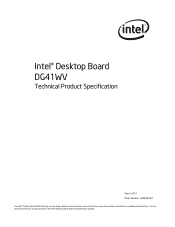 Intel DG41WV Product Specification