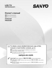 Sanyo FW55C46F-B Owners Manual