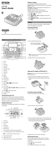 Epson LabelWorks LW-300 Users Guide